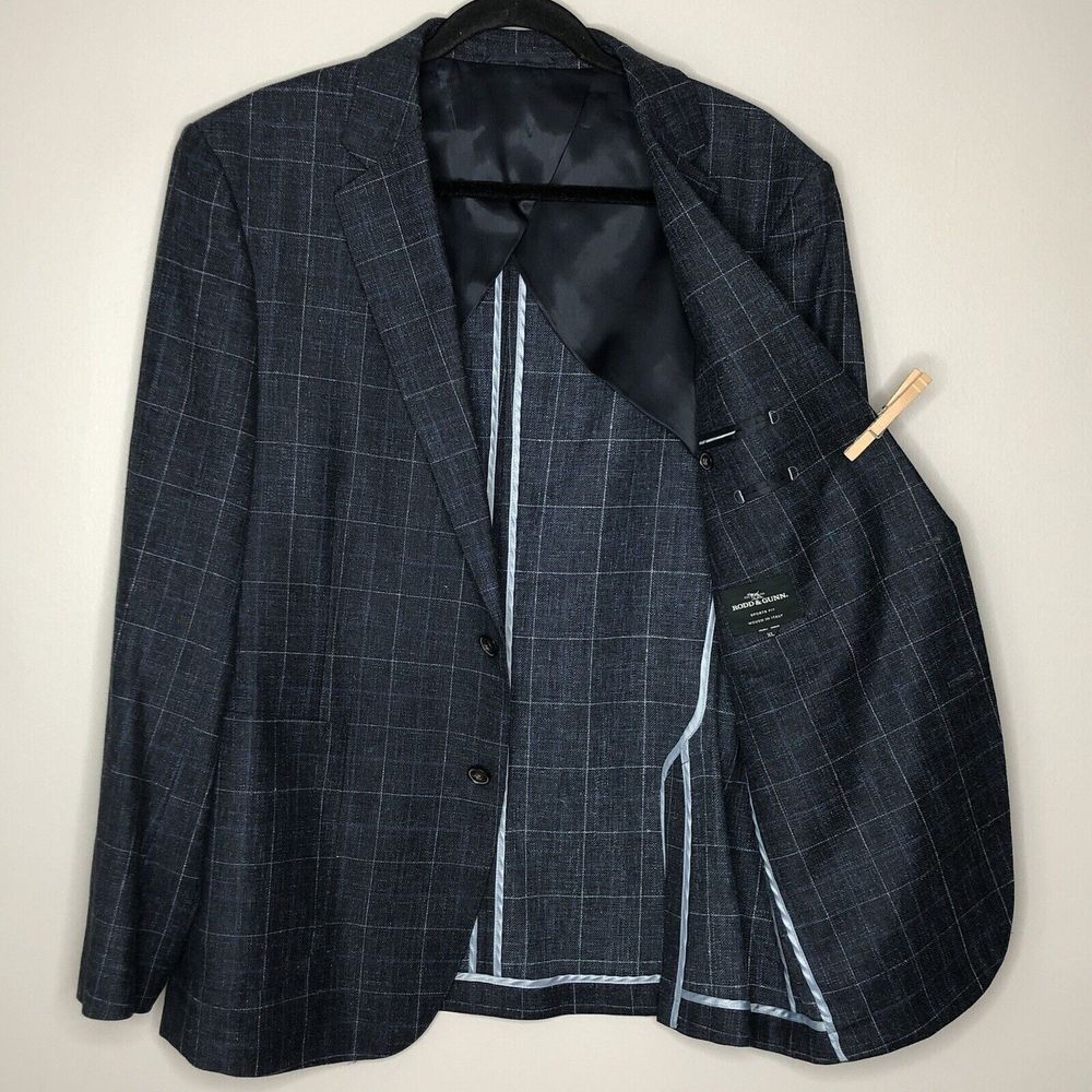 Rodd & Gunn Men's XL Blue Italian Fabric Wool Linen Sport Coat Blazer‎ Jacket